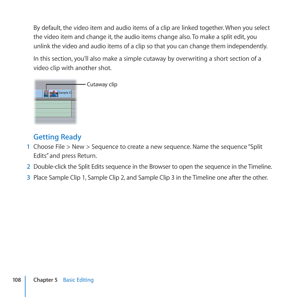 Getting ready | Apple Final Cut Pro 7 User Manual | Page 108 / 178