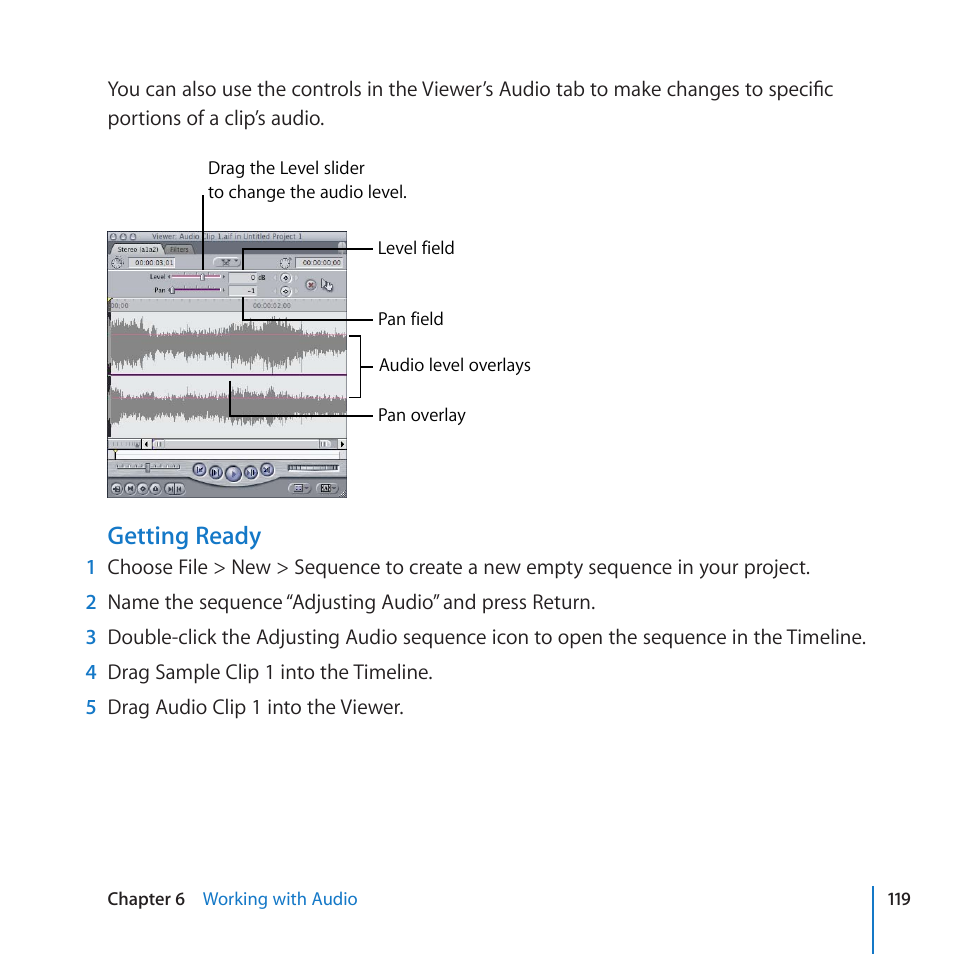 Getting ready | Apple Final Cut Pro 7 User Manual | Page 119 / 178