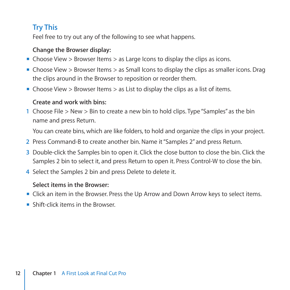 Try this | Apple Final Cut Pro 7 User Manual | Page 12 / 178