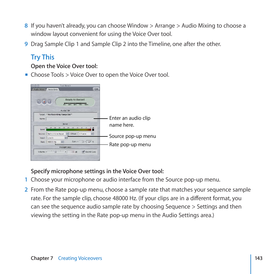 Try this | Apple Final Cut Pro 7 User Manual | Page 143 / 178
