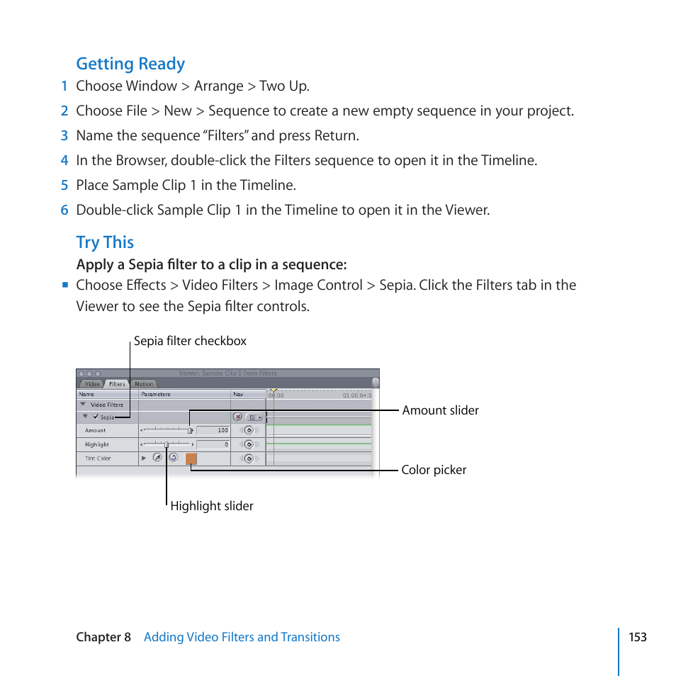Getting ready, Try this | Apple Final Cut Pro 7 User Manual | Page 153 / 178