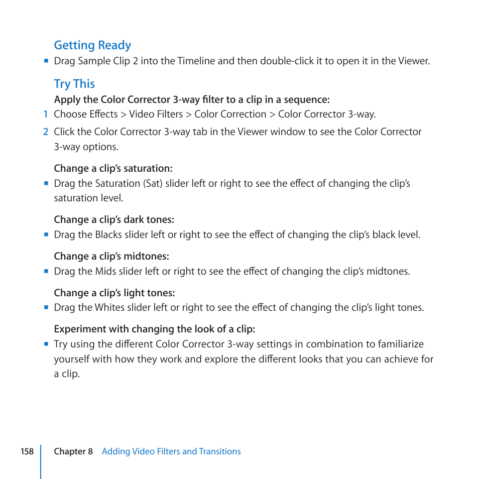 Getting ready, Try this | Apple Final Cut Pro 7 User Manual | Page 158 / 178
