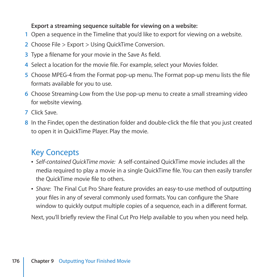 Key concepts | Apple Final Cut Pro 7 User Manual | Page 176 / 178