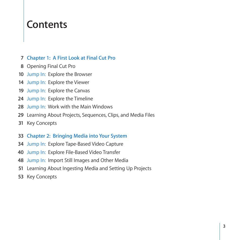 Apple Final Cut Pro 7 User Manual | Page 3 / 178