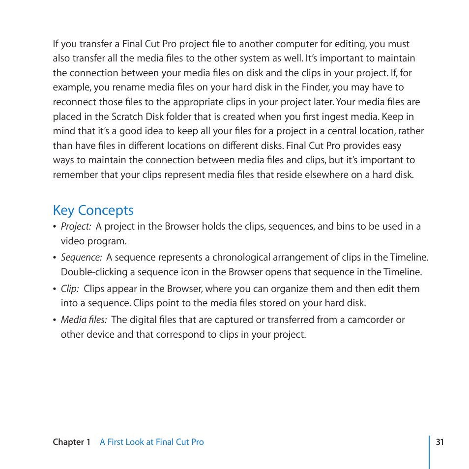 Key concepts | Apple Final Cut Pro 7 User Manual | Page 31 / 178