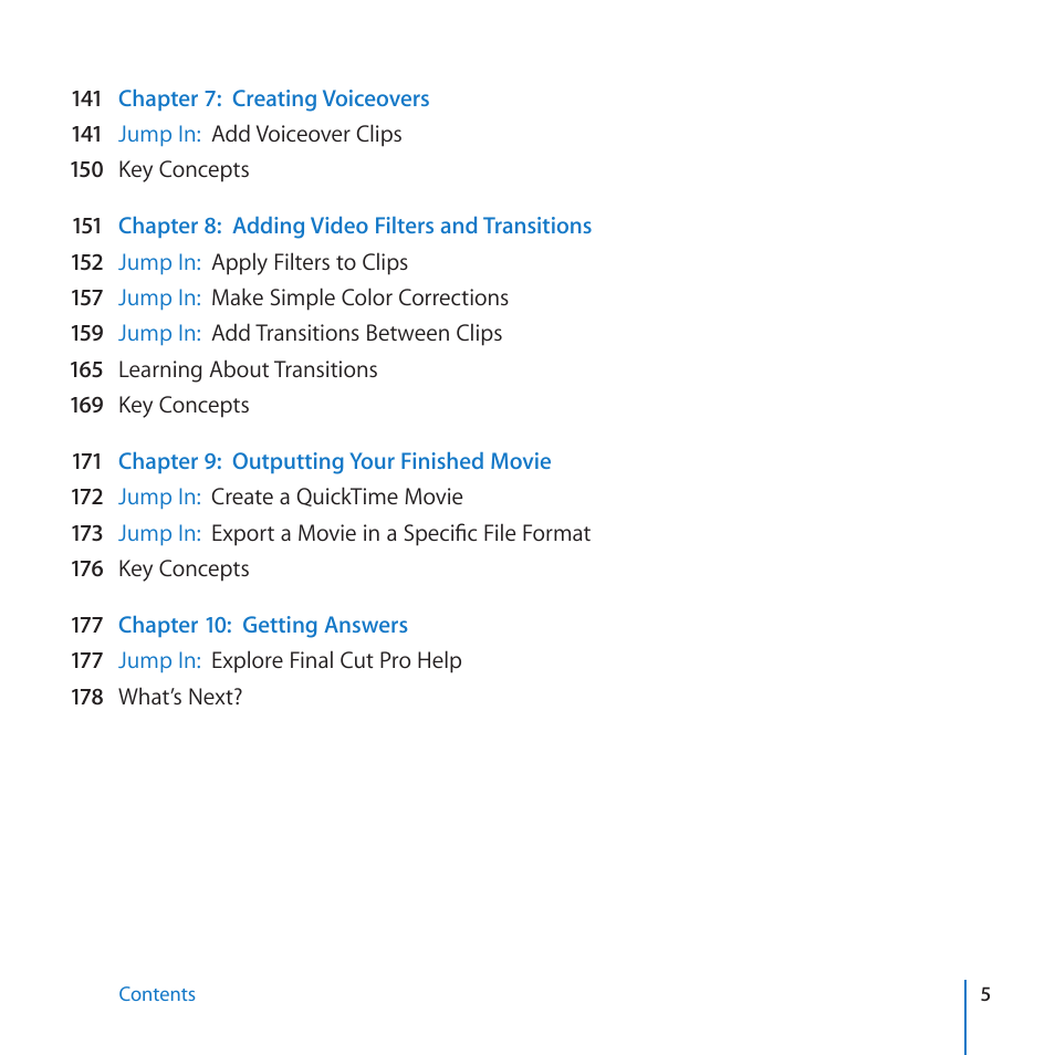 Apple Final Cut Pro 7 User Manual | Page 5 / 178