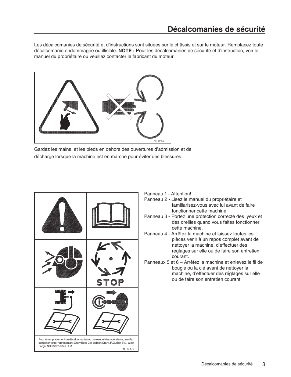 Décalcomanies de sécurité | Echo 73710S User Manual | Page 15 / 59