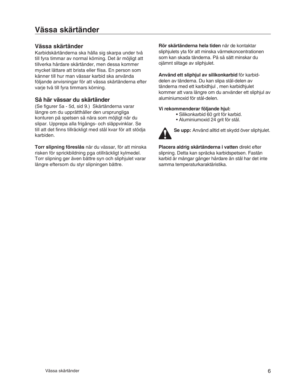 Vässa skärtänder | Echo 73710S User Manual | Page 45 / 59