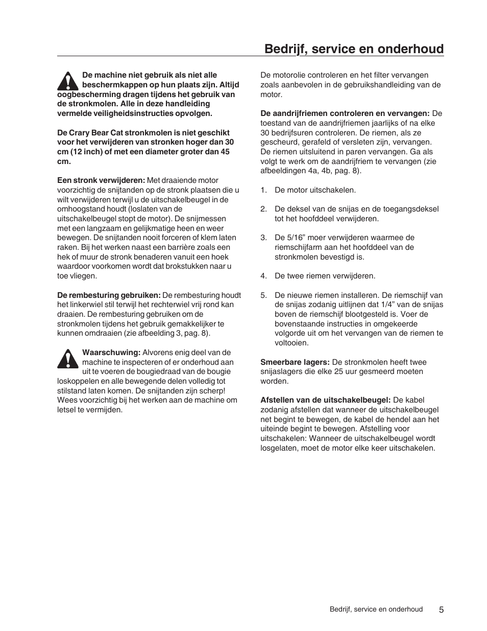 Bedrijf, service en onderhoud | Echo 73710S User Manual | Page 53 / 59