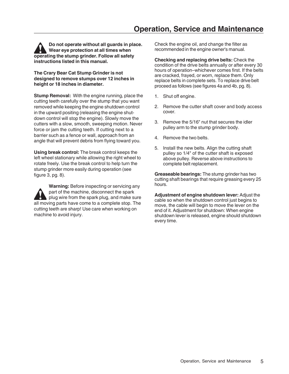 Operation, service and maintenance | Echo 73710S User Manual | Page 8 / 59