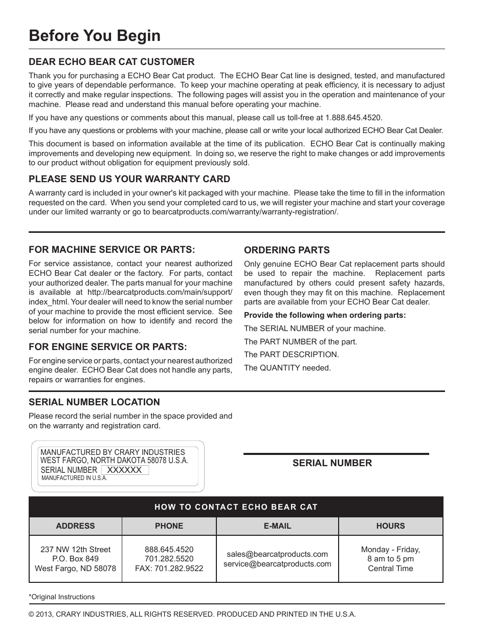 Before you begin | Echo WT24T Owners Manual User Manual | Page 2 / 25