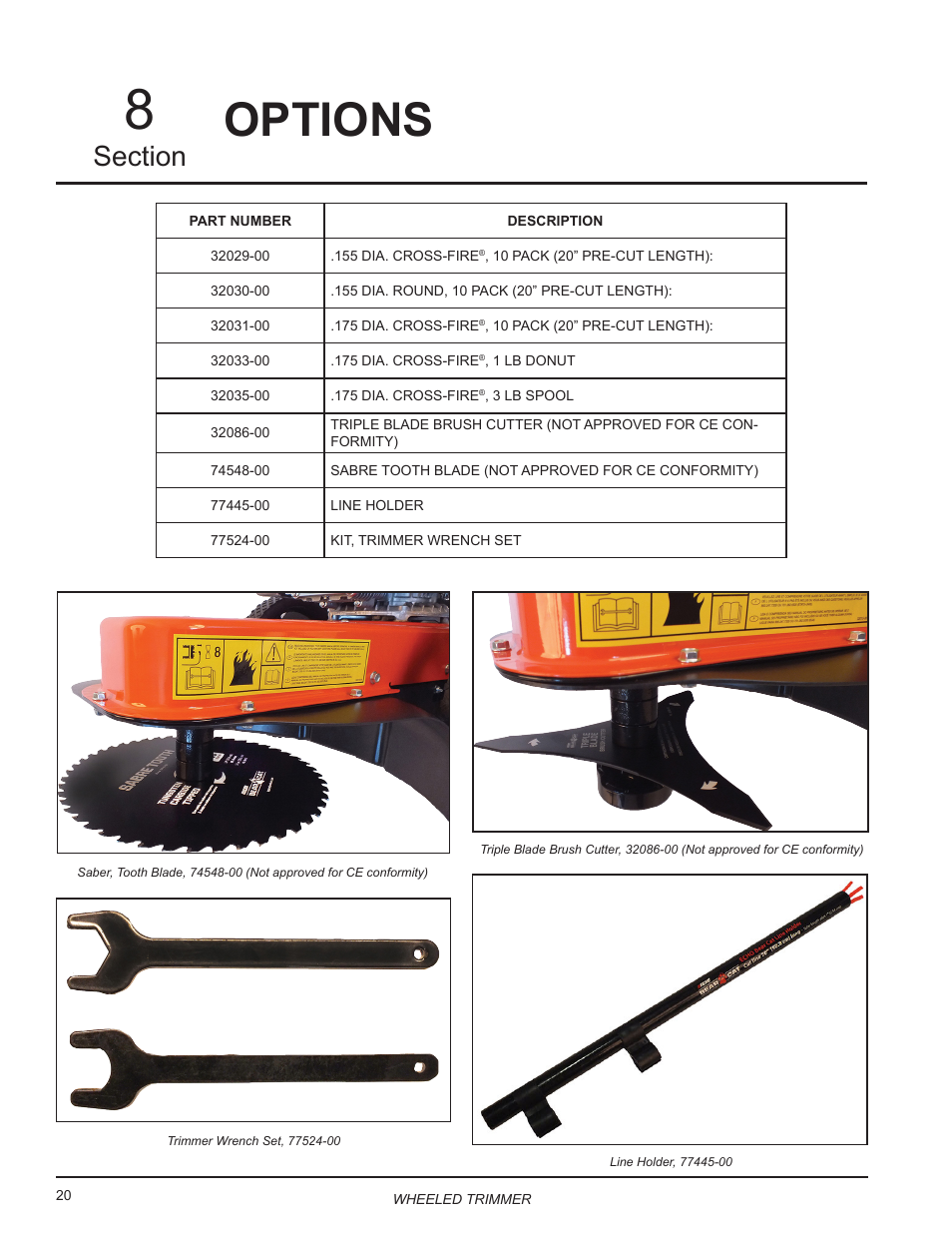 Options | Echo WT24T Owners Manual User Manual | Page 24 / 25