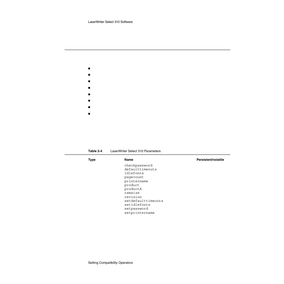 Setting compatibility operators, Setting compatibility operators 2 | Apple LaserWriter Select 310  Printer User Manual | Page 33 / 68