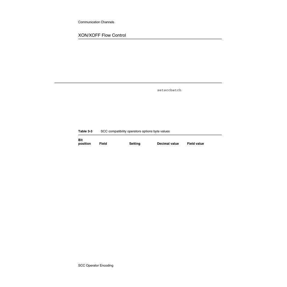 Xon/xoff flow control, Scc operator encoding, Scc operator encoding 3 | Apple LaserWriter Select 310  Printer User Manual | Page 60 / 68