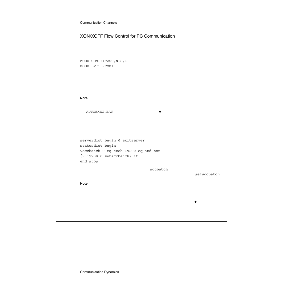 Xon/xoff flow control for pc communication, Communication dynamics, Communication dynamics 3 | Apple LaserWriter Select 310  Printer User Manual | Page 66 / 68