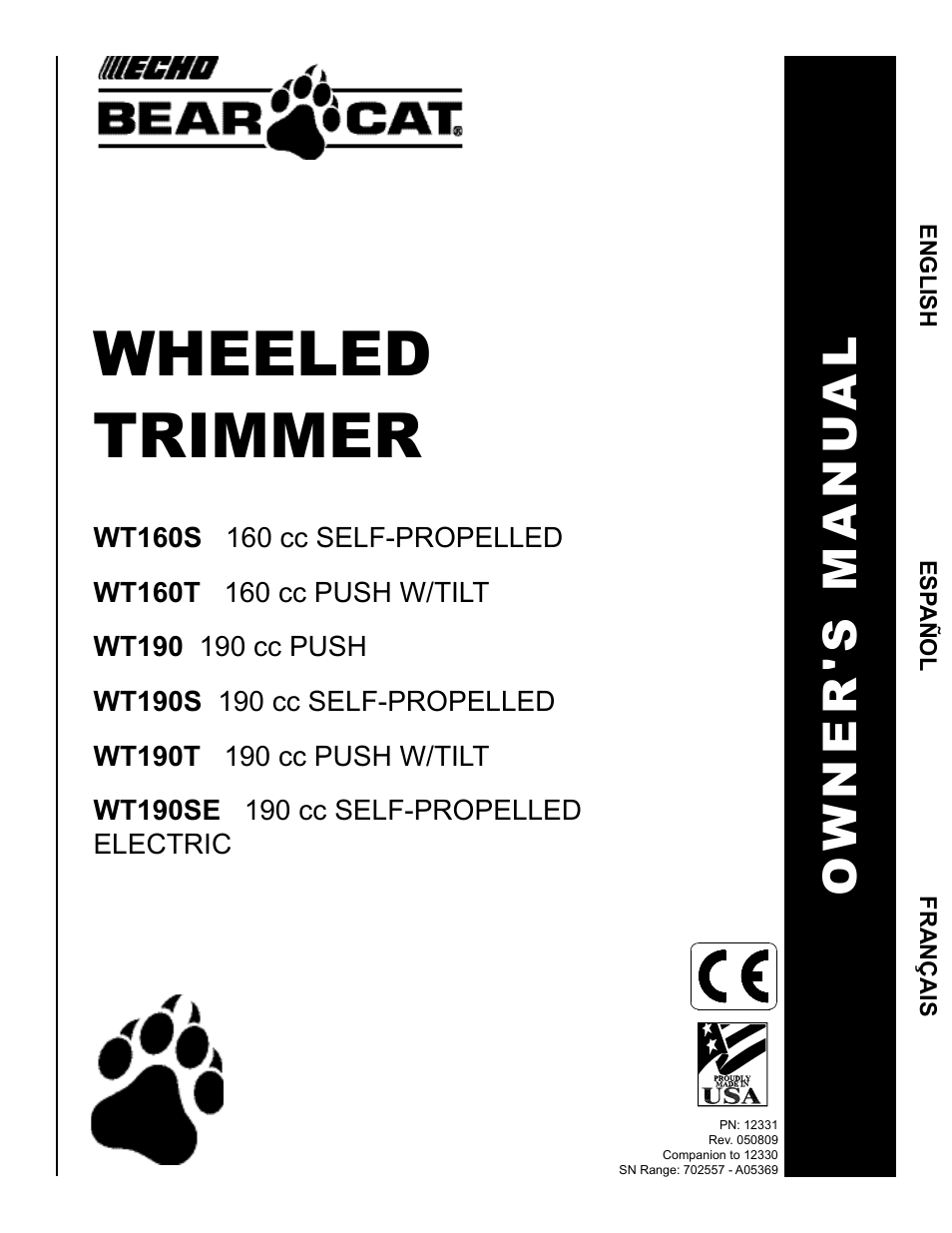 Echo WT160S Owners Manual v.1 User Manual | 32 pages