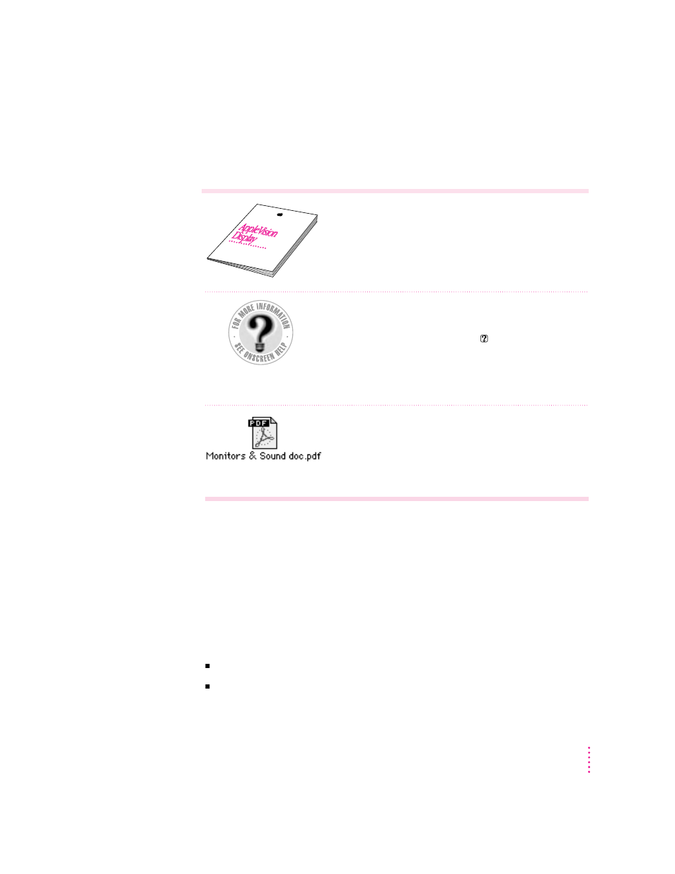 Finding answers, Applevision, Applevision display display | Apple AppleVision 850 User Manual | Page 23 / 112