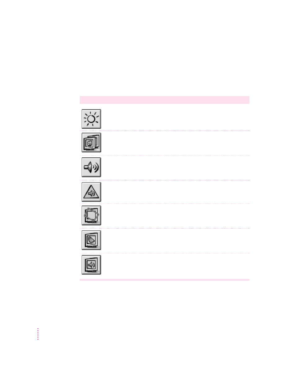 Monitors & sound buttons at a glance | Apple AppleVision 850 User Manual | Page 34 / 112