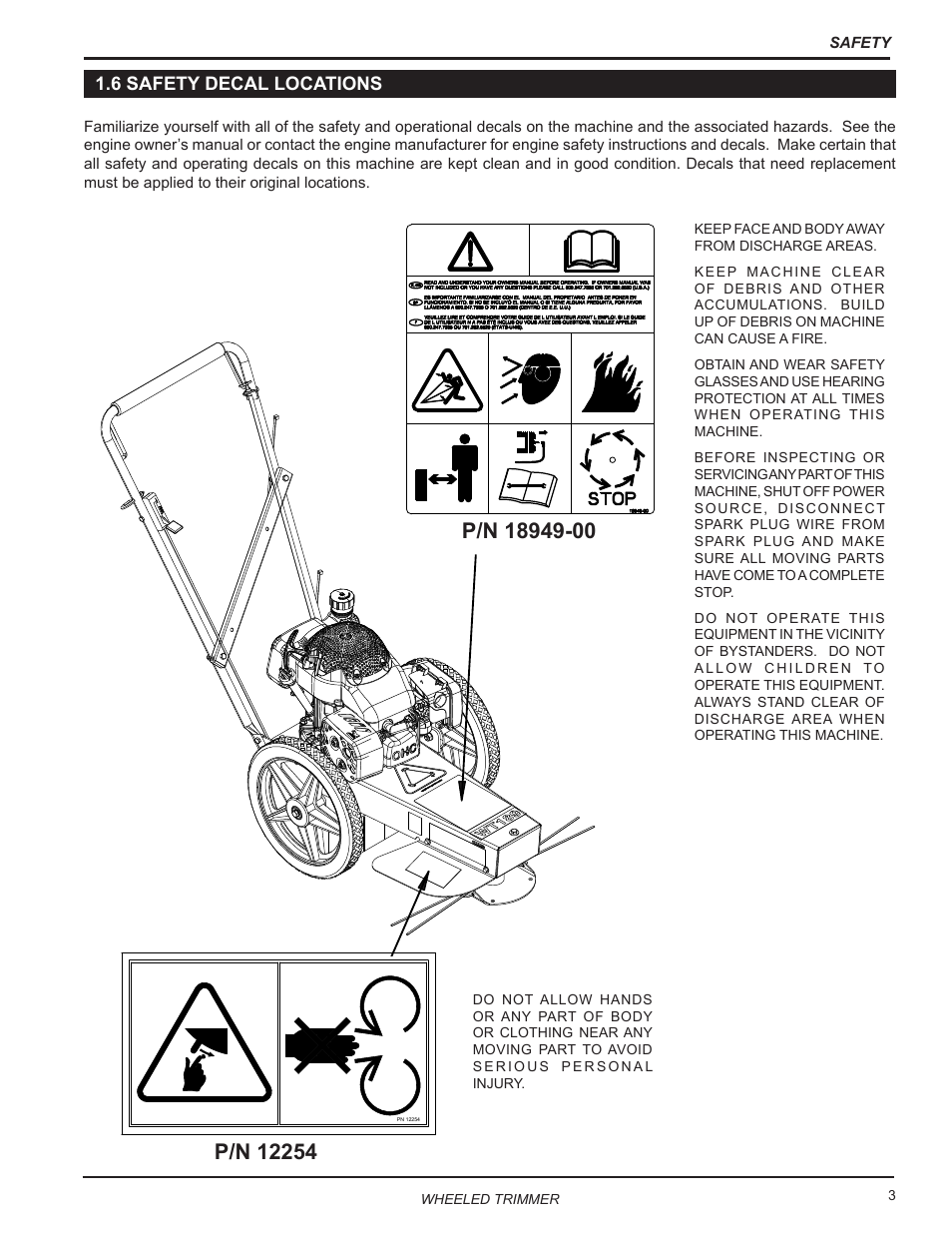 6 safety decal locations | Echo WT189 Owners Manual User Manual | Page 7 / 20