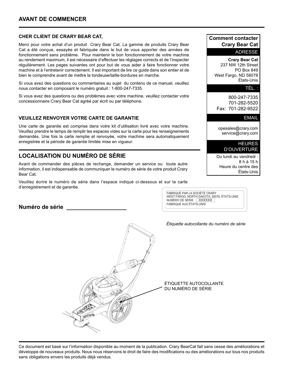 Avant de commencer | Echo 75065 Owners Manual v.2 User Manual | Page 38 / 60