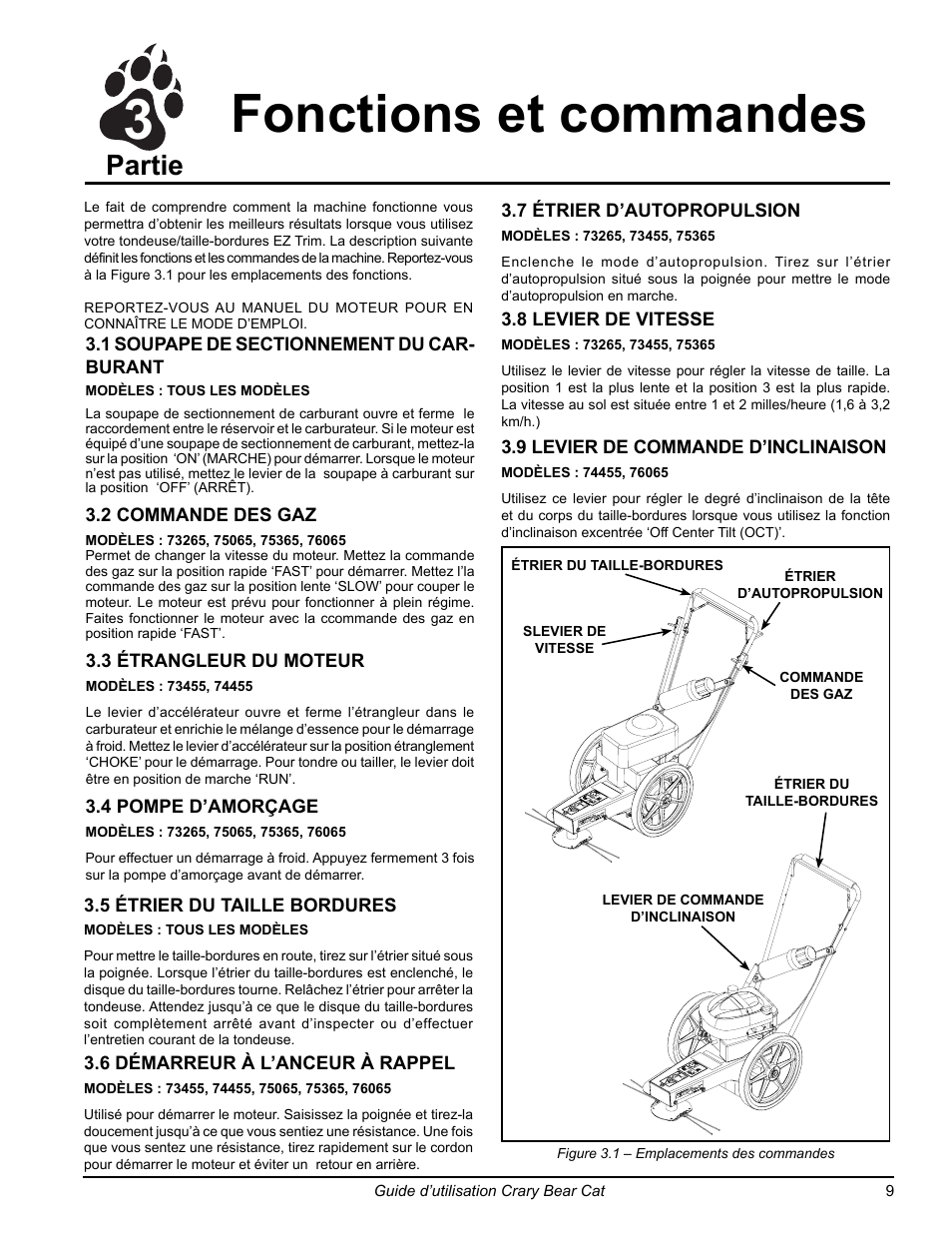 Fonctions et commandes, Partie | Echo 75065 Owners Manual v.2 User Manual | Page 47 / 60