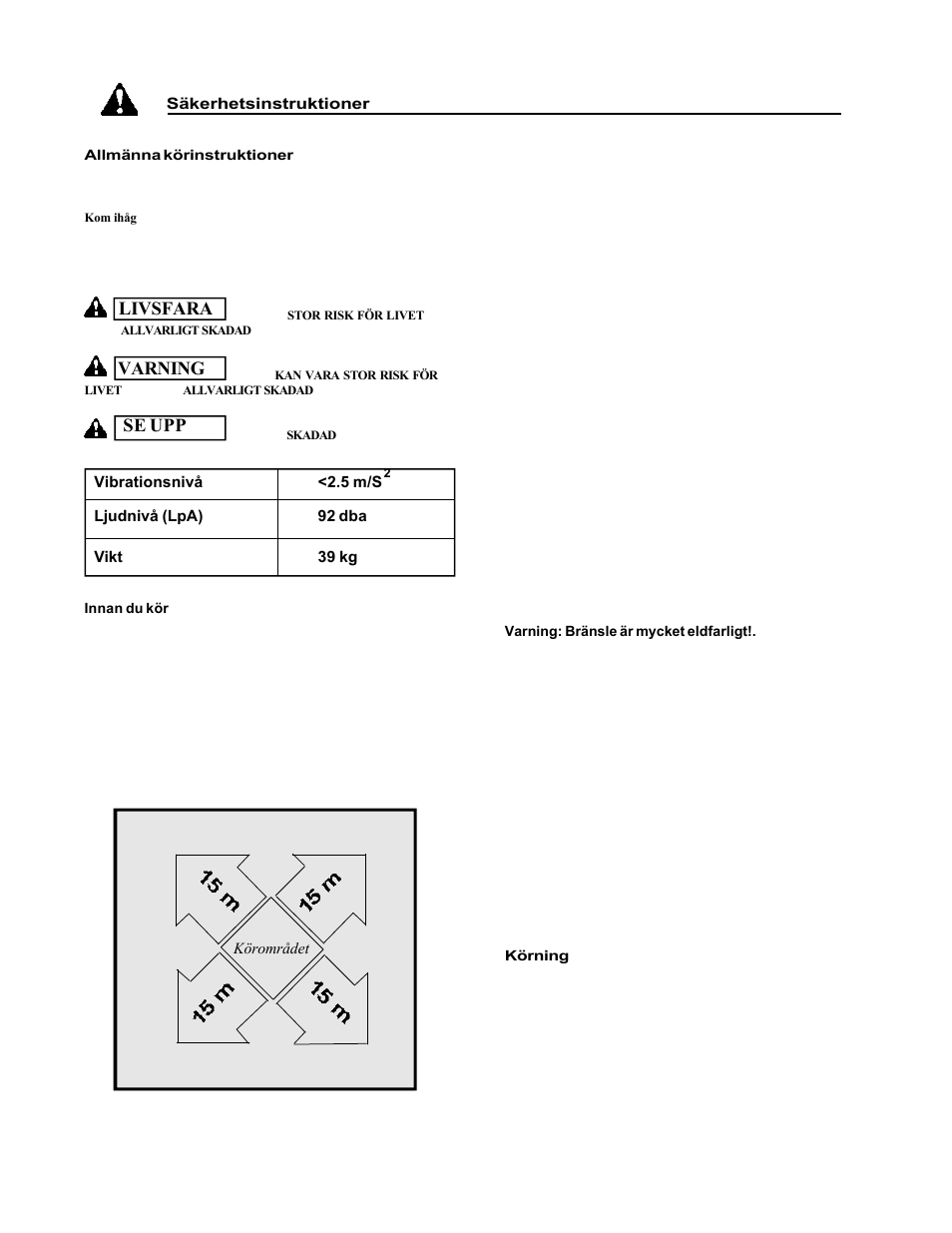 Varning se upp livsfara | Echo 74065S User Manual | Page 76 / 88