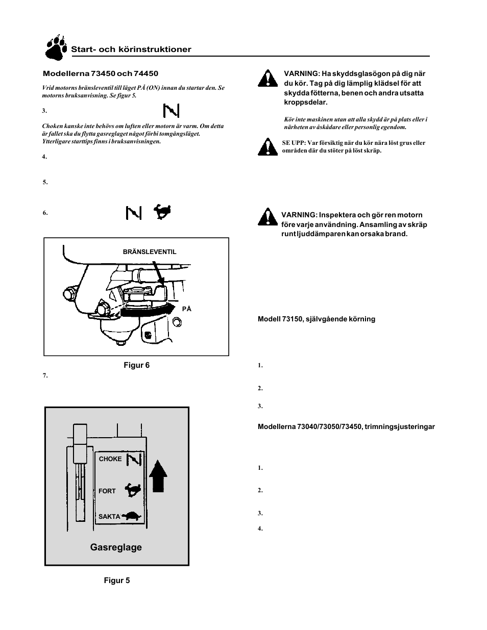 Gasreglage | Echo 74065S User Manual | Page 80 / 88