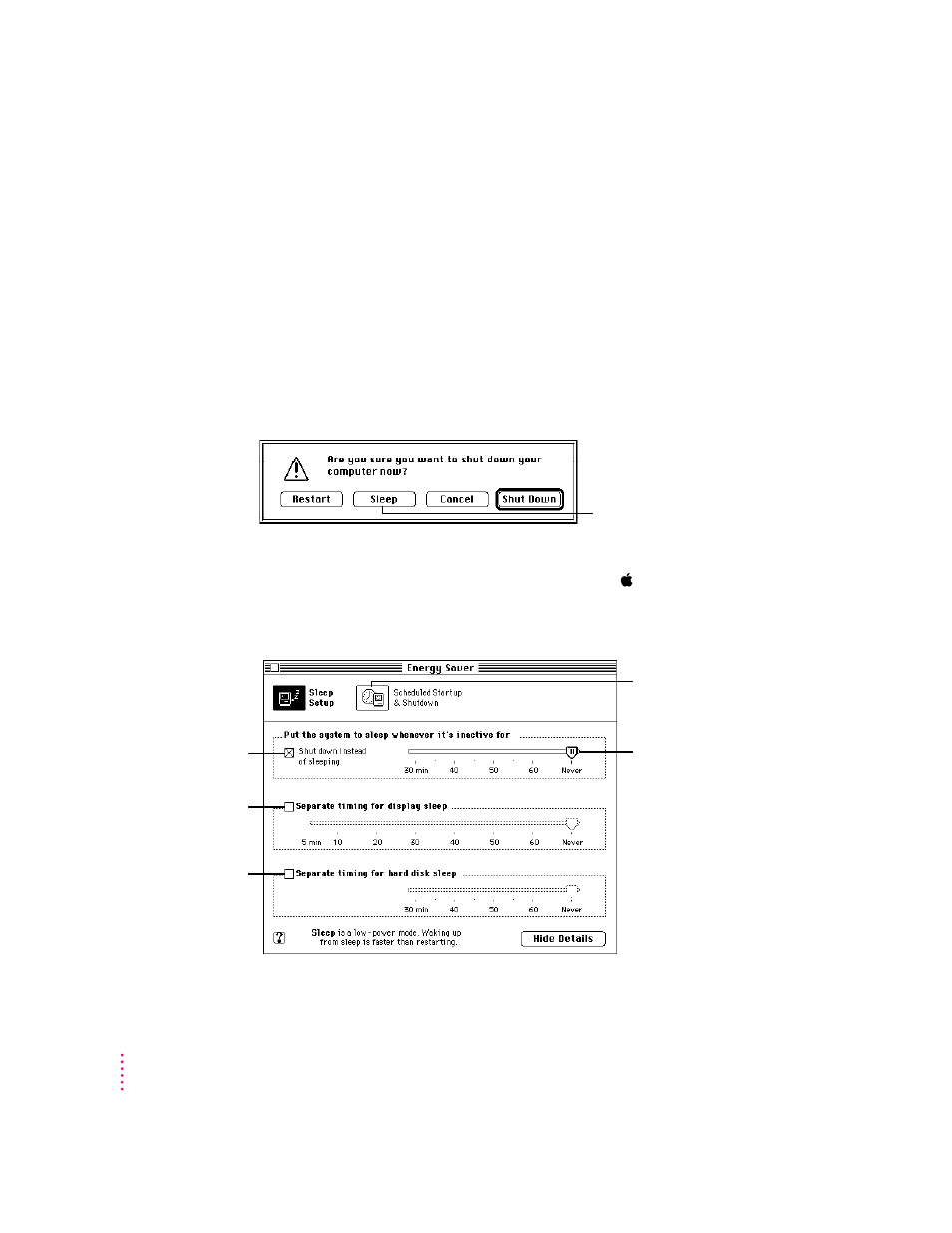 Putting your computer to sleep | Apple Macintosh 6500 User Manual | Page 24 / 260