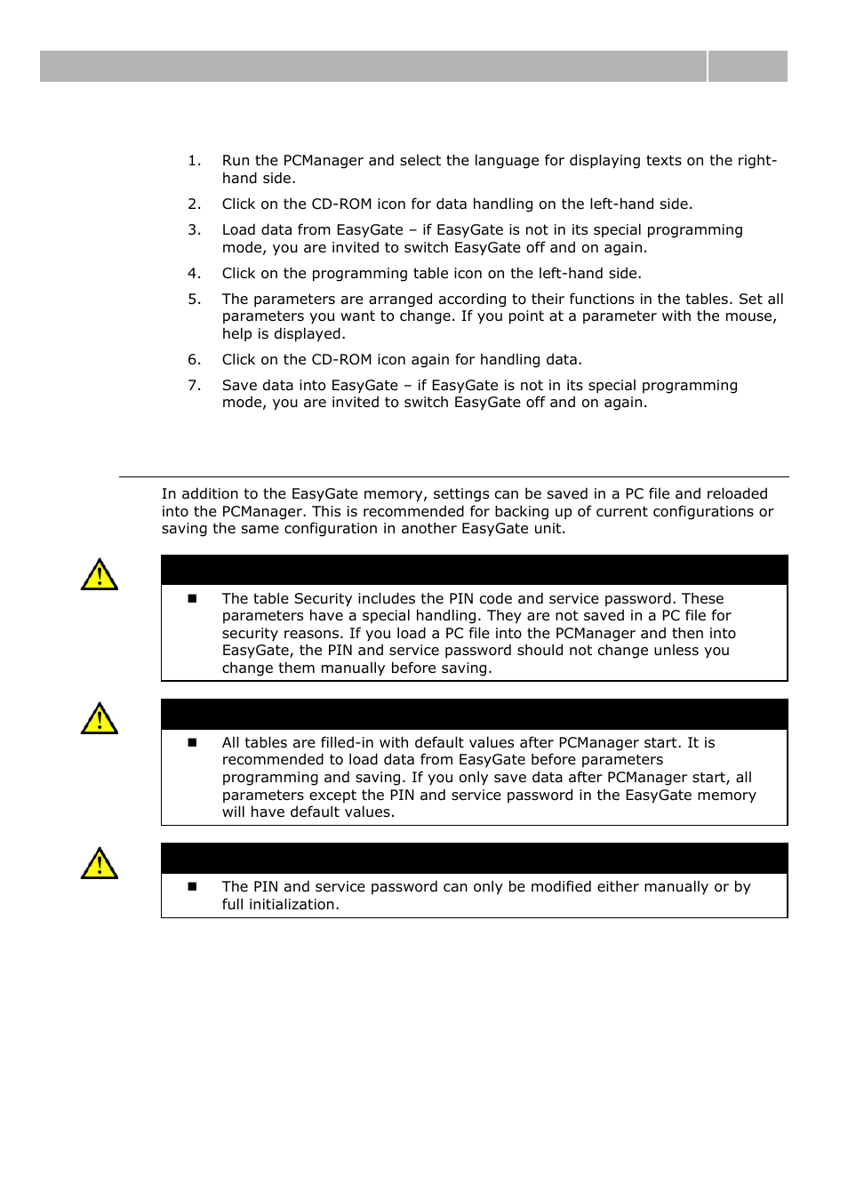 Further data handling options, Basic programming instructions, 2n® easygate parameters configuration 3.1 | 2N Analogue GSM gateway 2N EasyGate - Manual, 1575 v1.1.0.2 User Manual | Page 26 / 69