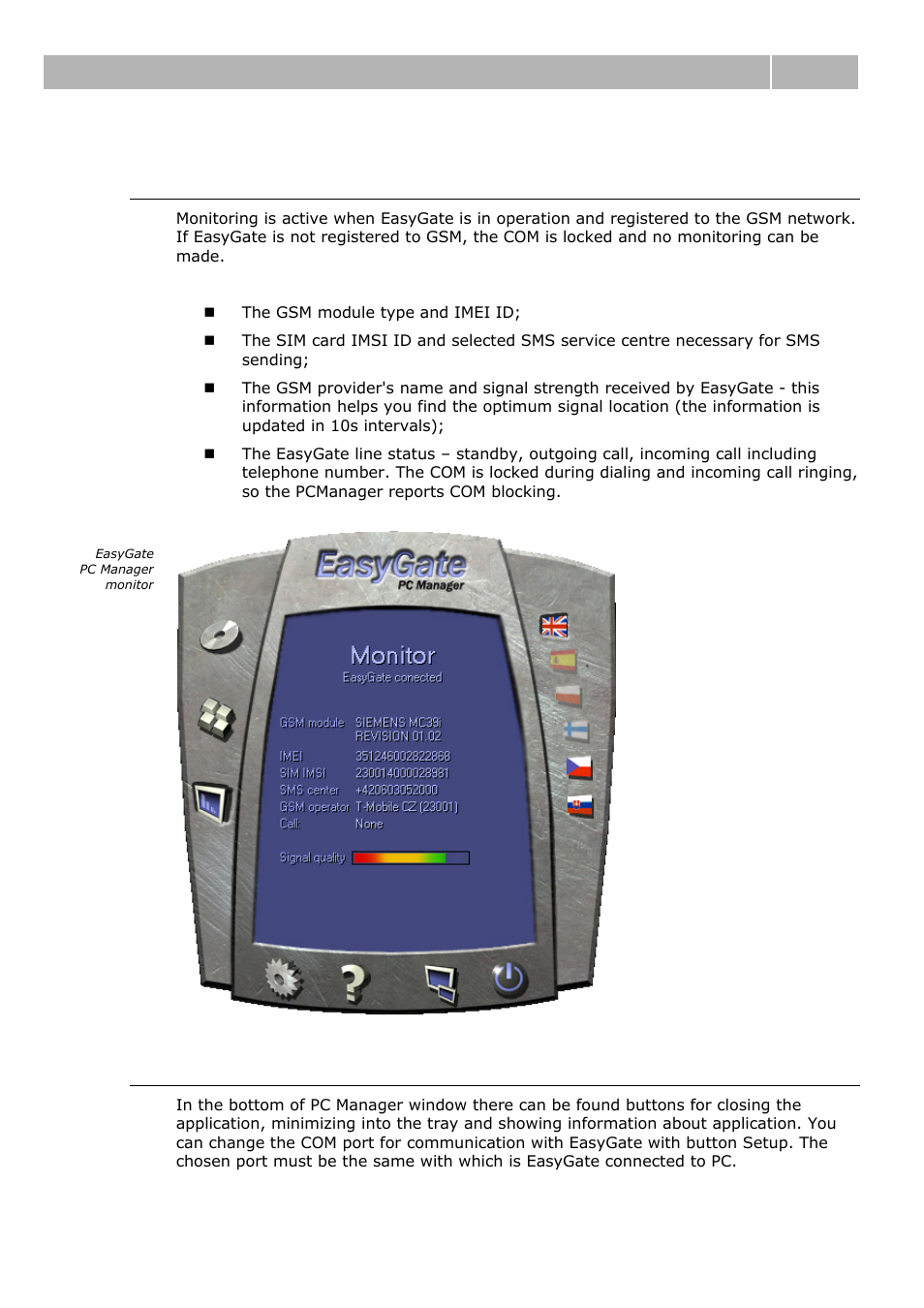 Monitoring, Other control buttons, 2n® easygate parameters configuration 3.1 | 2N Analogue GSM gateway 2N EasyGate - Manual, 1575 v1.1.0.2 User Manual | Page 27 / 69