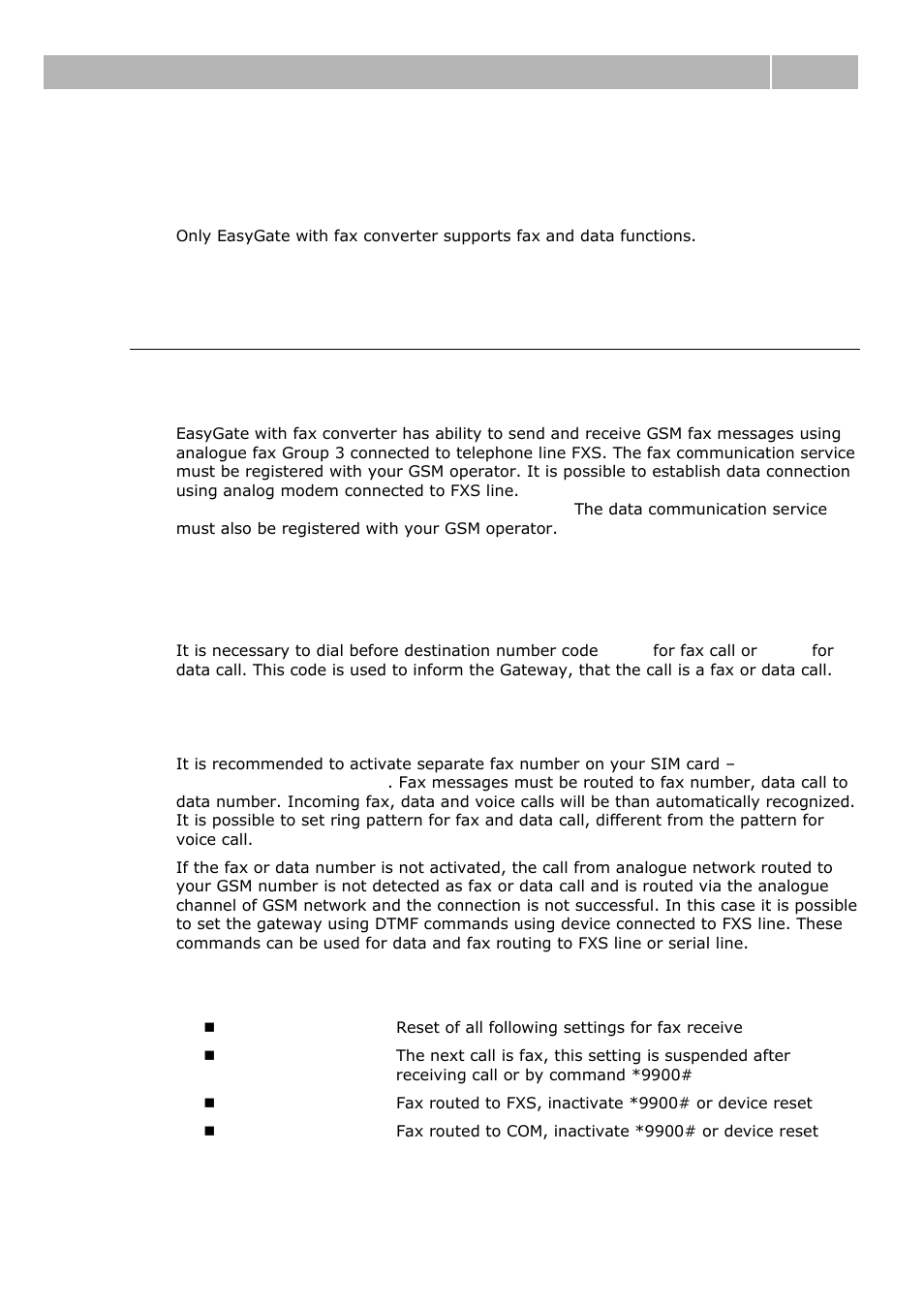 2 fax and data function, Gsm fax and data connection, Receiving a fax message from gsm | Fax and data function 4.2 | 2N Analogue GSM gateway 2N EasyGate - Manual, 1575 v1.1.0.2 User Manual | Page 49 / 69