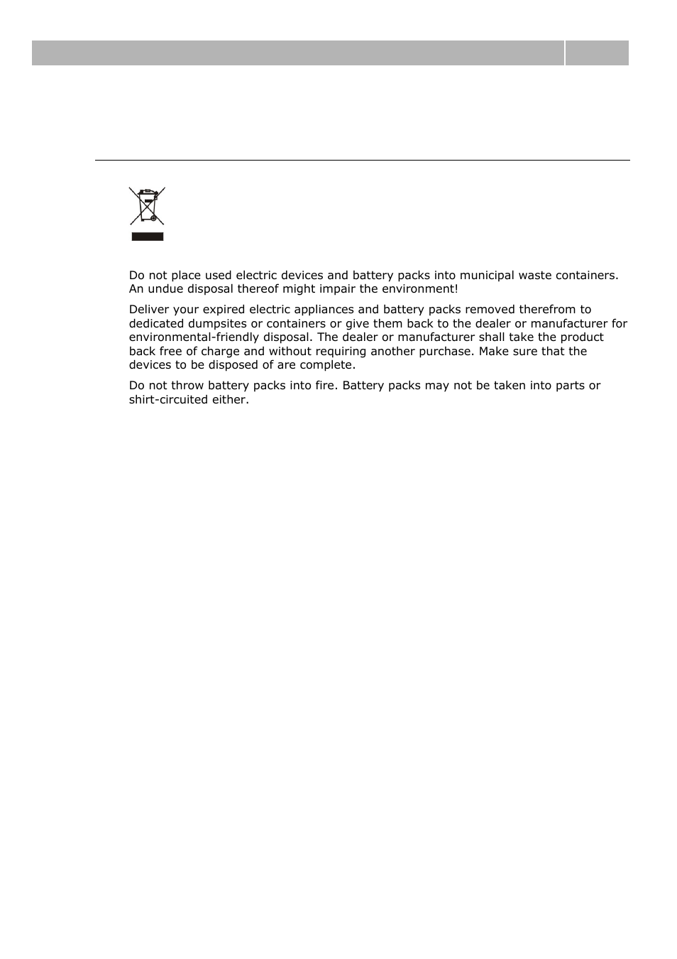 Electric waste and used battery pack handling, General instructions and cautions 6.5 | 2N Analogue GSM gateway 2N EasyGate - Manual, 1575 v1.1.0.2 User Manual | Page 68 / 69