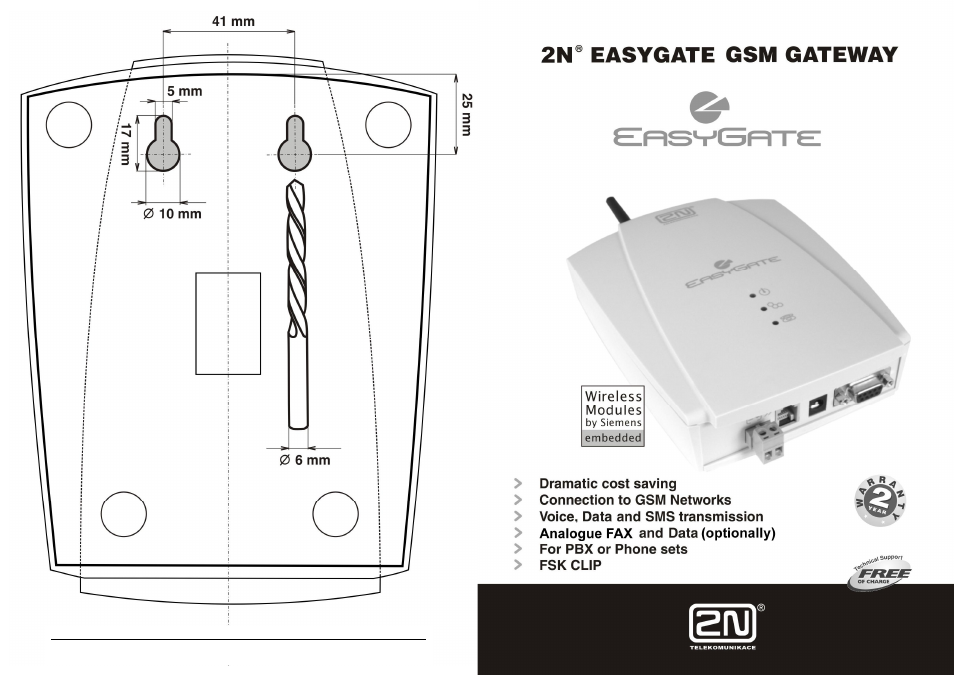 2N Fixed line replacement with 2N EasyGate - Quick Start, 1129 v1.5E User Manual | 2 pages