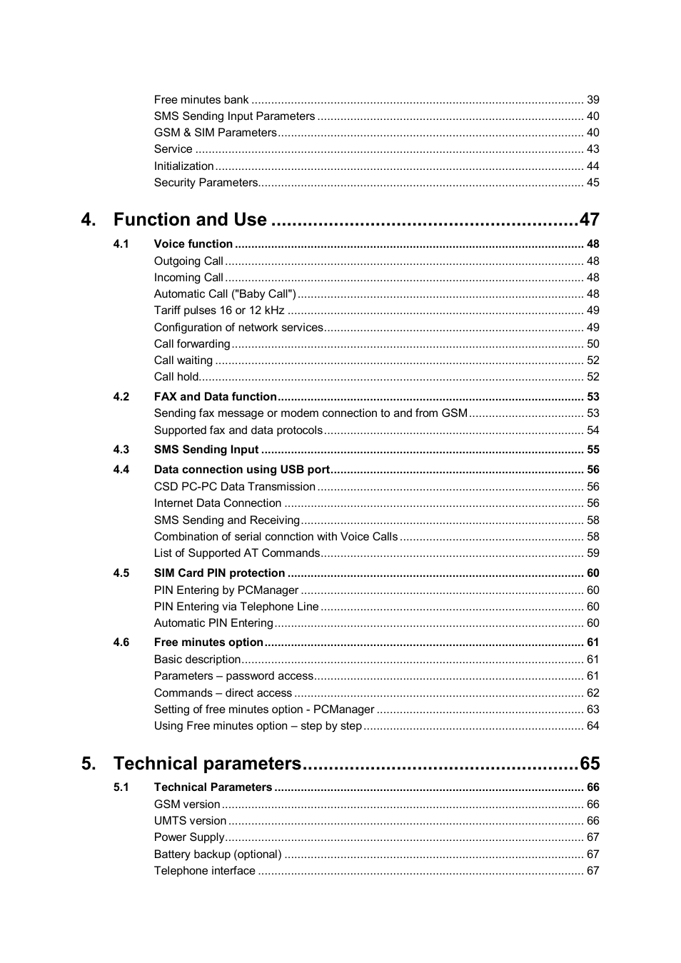 Function and use, Technical parameters | 2N Analogue GSM gateway 2N EasyGate PRO - Manual, 1749 v1.03 User Manual | Page 4 / 79