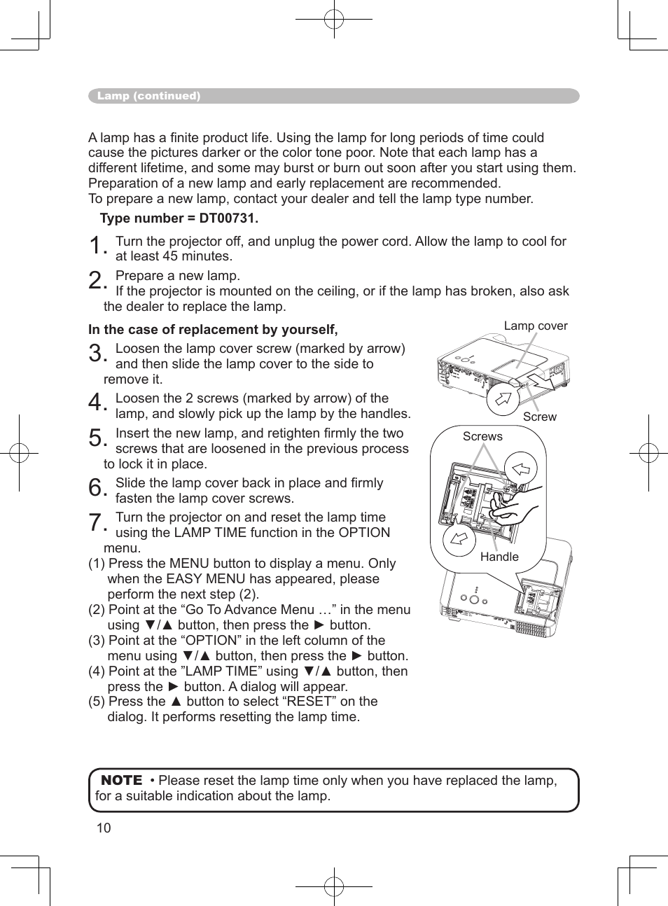 Hitachi CP-S240 User Manual | Page 10 / 14