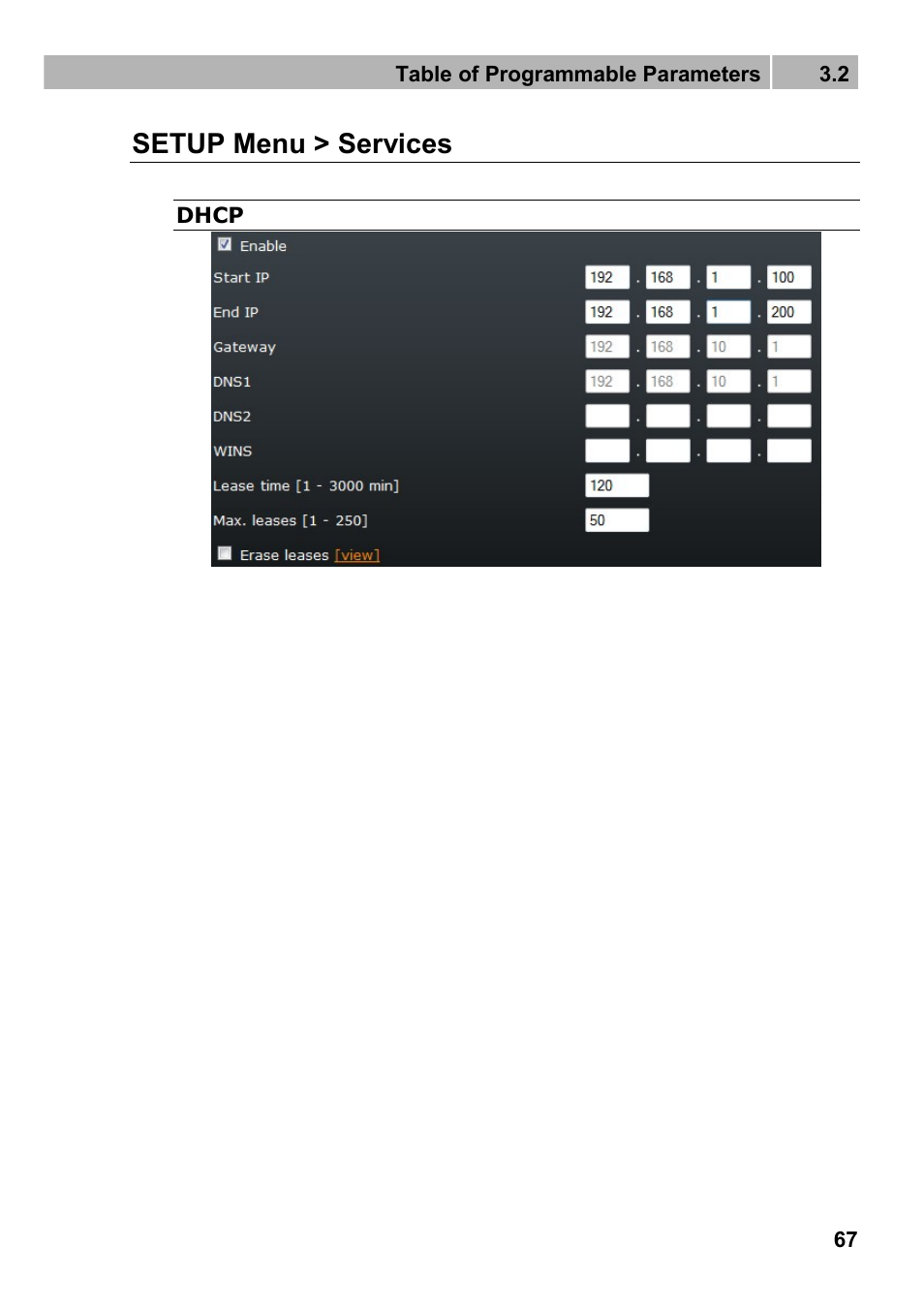 Setup menu > services | 2N Wireless 3G router 2N EasyRoute_new design - User manual, 1670 v1.06 User Manual | Page 67 / 101