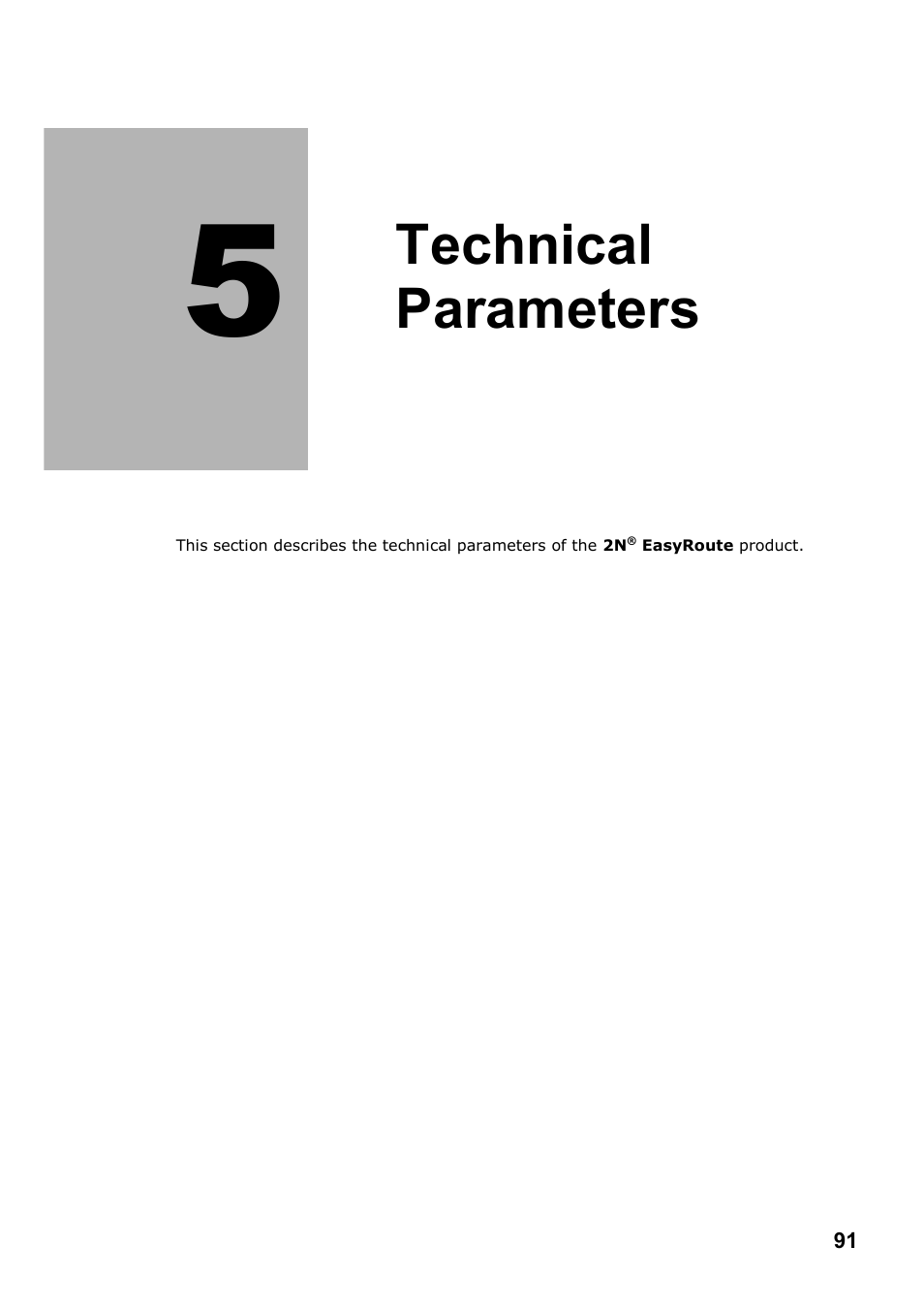 Technical parameters | 2N Wireless 3G router 2N EasyRoute_new design - User manual, 1670 v1.06 User Manual | Page 91 / 101