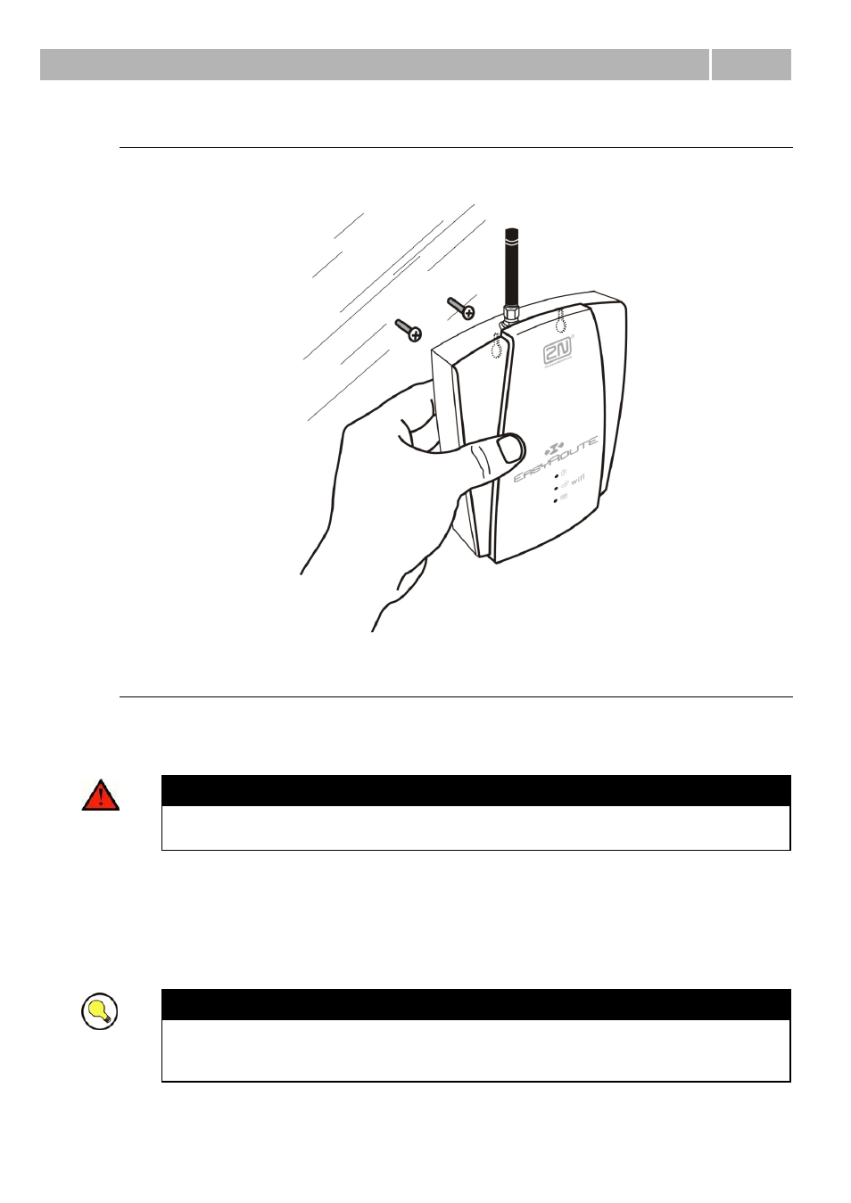 Wall mounting, Power supply, Restart (reset) button | Mounting 2.3 | 2N Wireless 3G router 2N EasyRoute_old design - User manual, 1571 v1.06 User Manual | Page 15 / 99