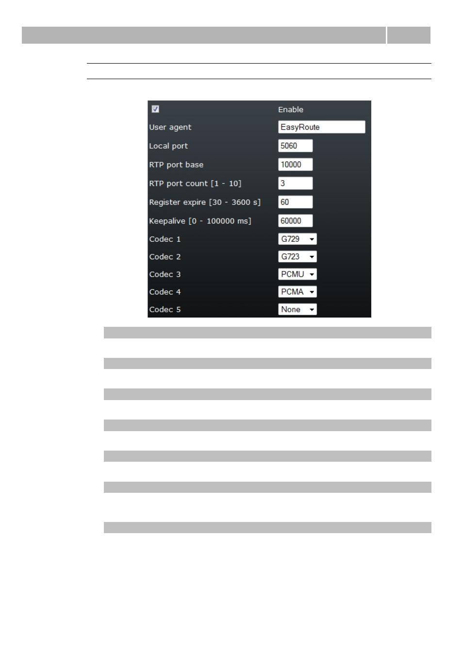 Table of programmable parameters 3.2, 45 sip > basic erf | 2N Wireless 3G router 2N EasyRoute_old design - User manual, 1571 v1.06 User Manual | Page 45 / 99