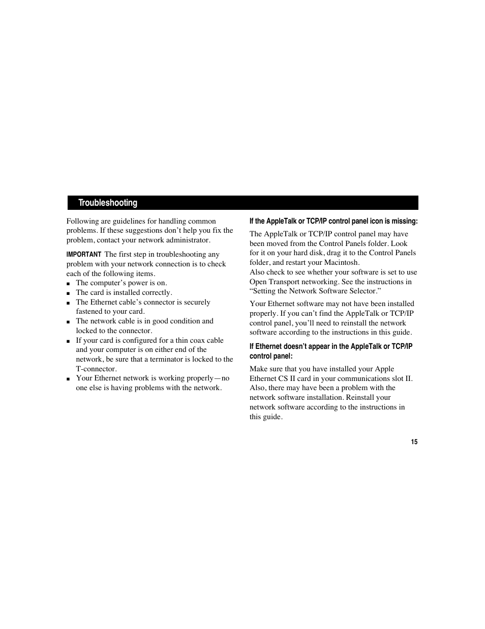 Apple Ethernet CS II Card User Manual | Page 15 / 25
