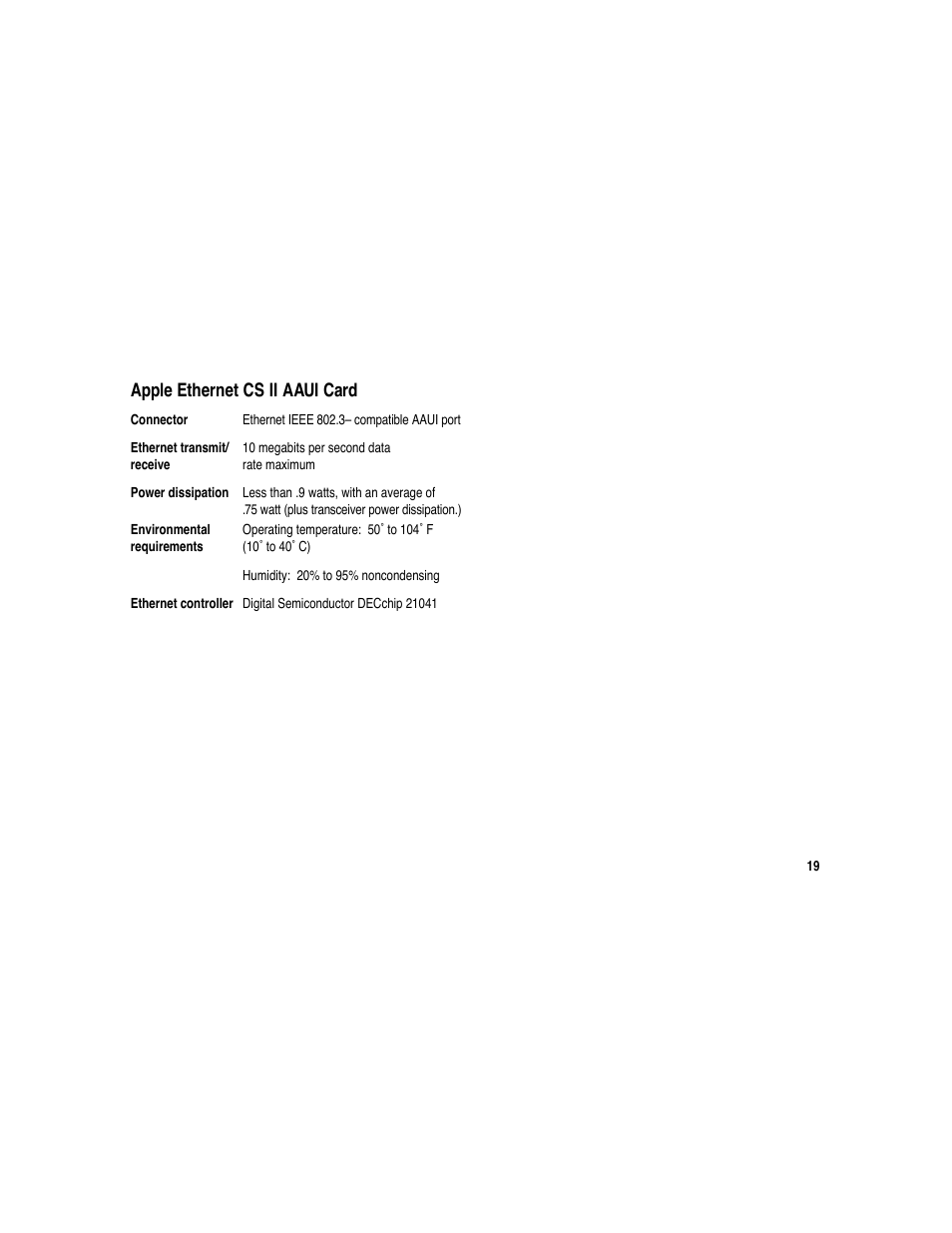 Apple ethernet cs ii aaui card | Apple Ethernet CS II Card User Manual | Page 19 / 25