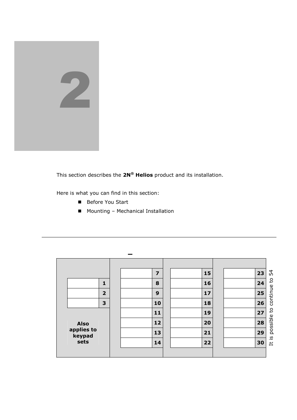 Description and installation, Button numbering, Button numbering – whole-button sets | 2N Door intercom 2N Helios - Manual, 1322 v3.0 User Manual | Page 19 / 76