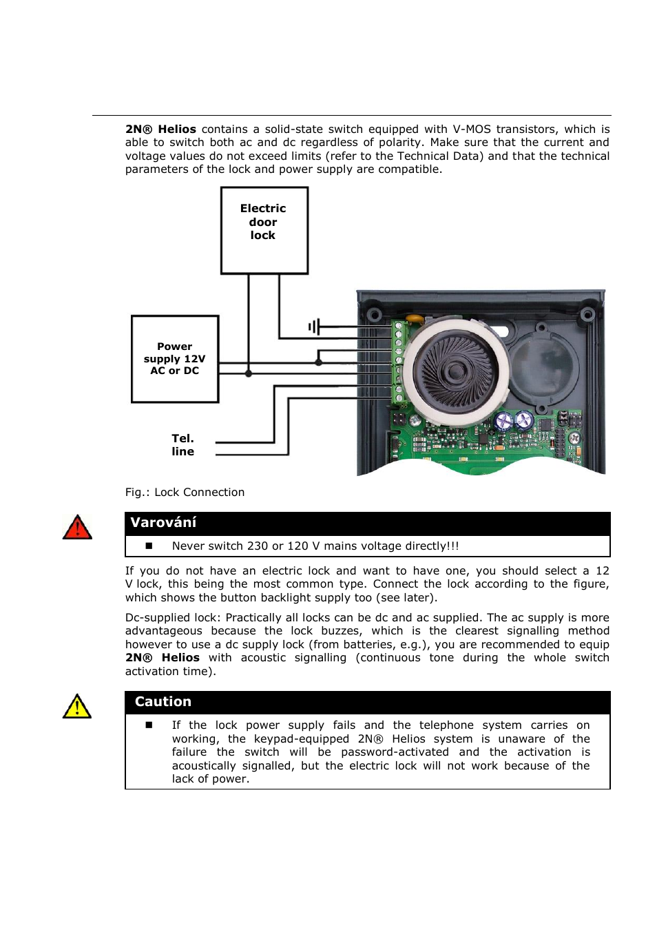 Typical electric lock connection | 2N Door intercom 2N Helios - Manual, 1322 v3.0 User Manual | Page 29 / 76