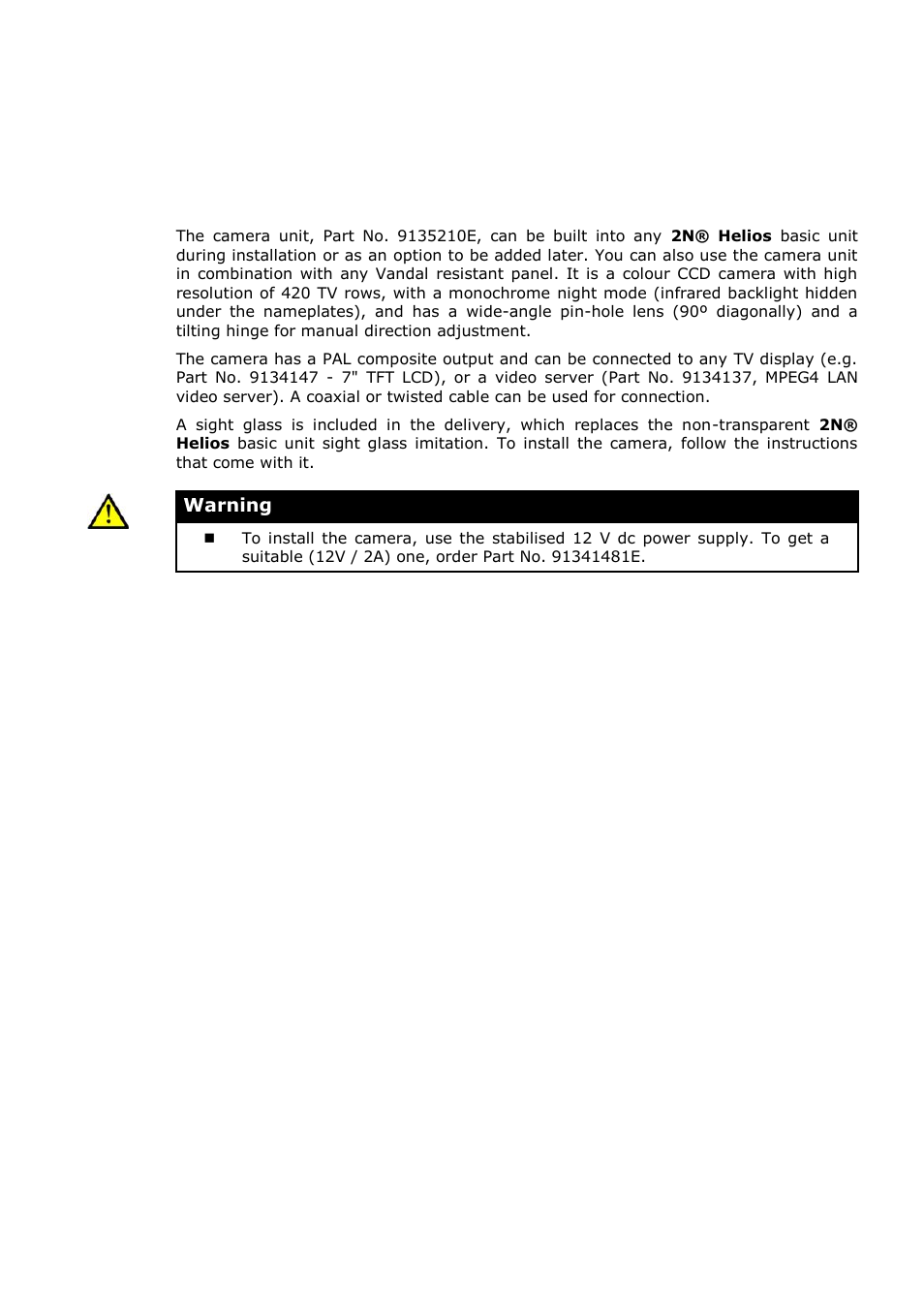 Camera installation, 4 camera installation | 2N Door intercom 2N Helios - Manual, 1322 v3.0 User Manual | Page 33 / 76