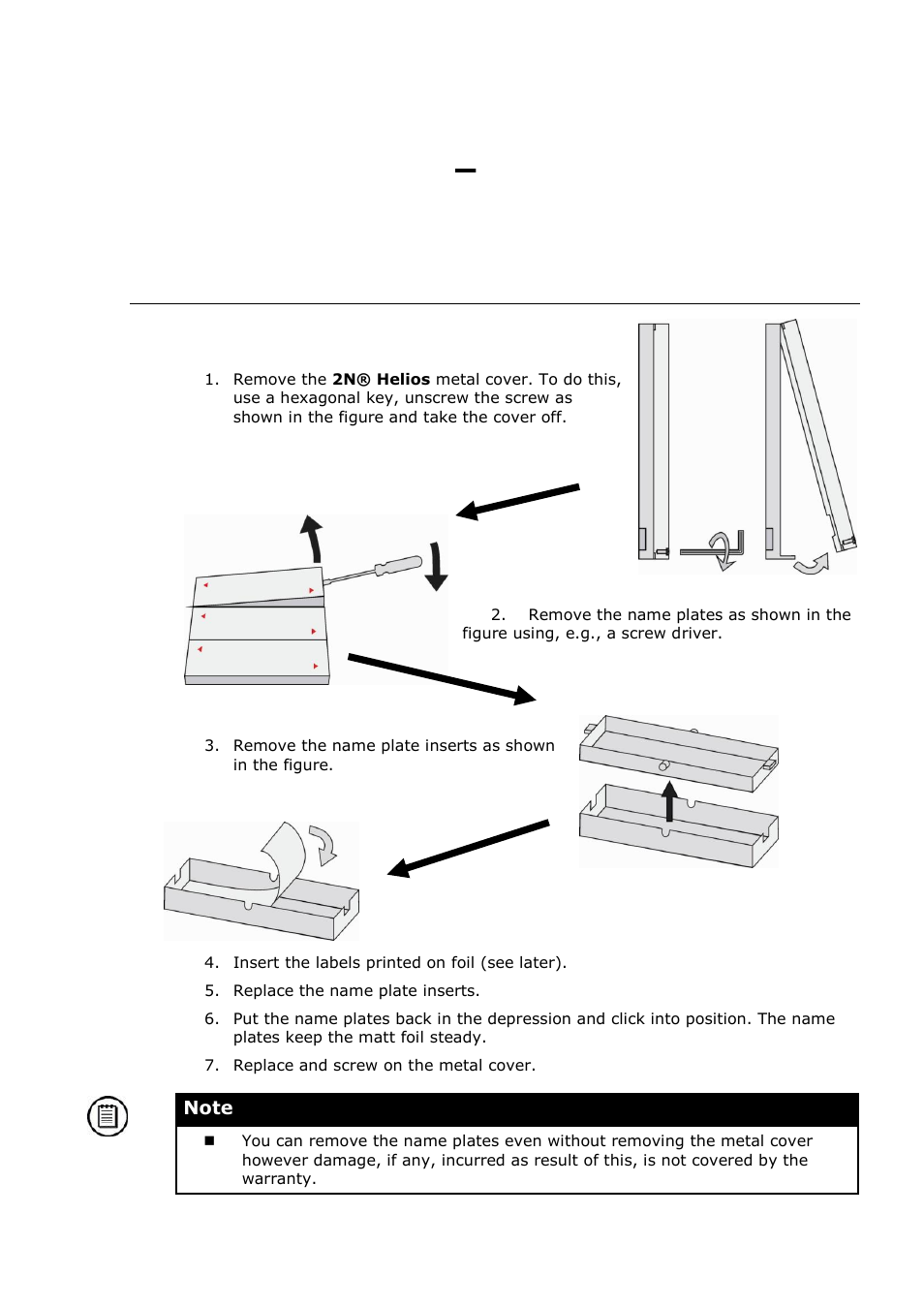 Buttons labels, Insertion, replacement, Instructions | 6 buttons labels – insertion, replacement | 2N Door intercom 2N Helios - Manual, 1322 v3.0 User Manual | Page 37 / 76