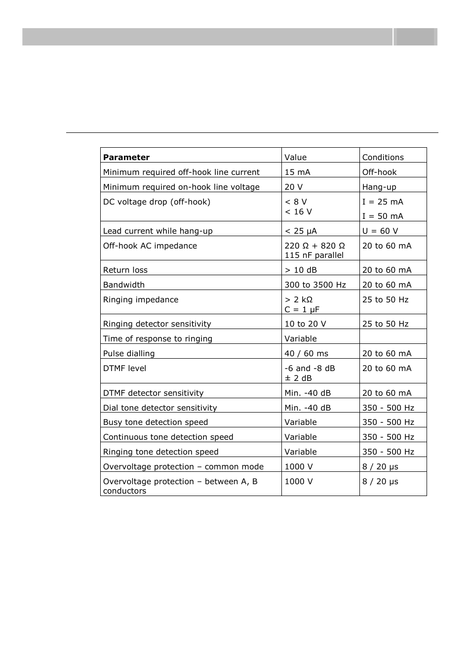 Technical parameters, Telephone parameters, 1 technical parameters | Technical parameters 5.1 | 2N Door intercom 2N Helios - Manual, 1322 v3.0 User Manual | Page 68 / 76