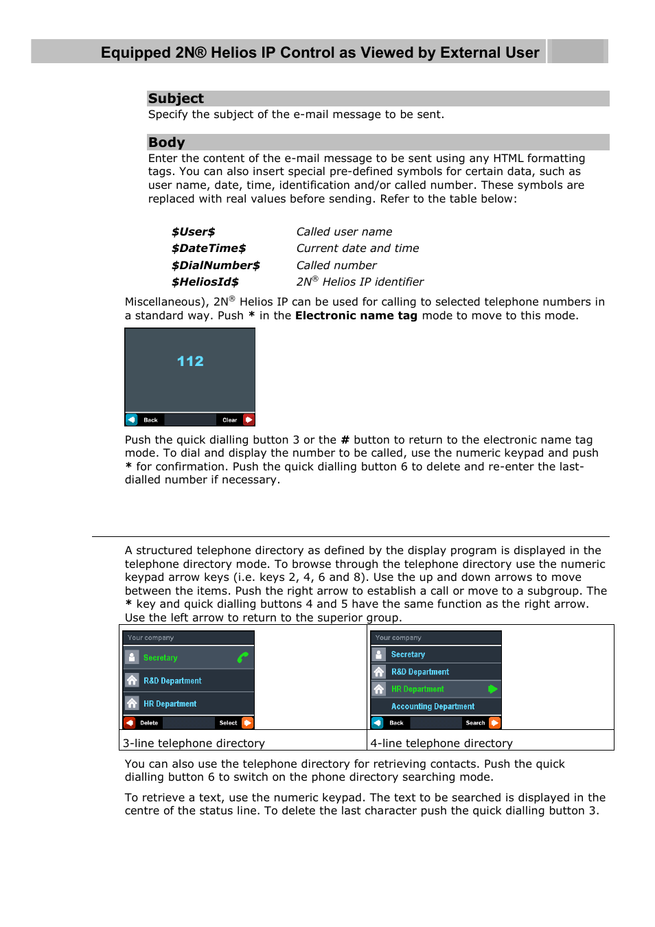 Telephone directory | 2N Helios IP User manual, 1510 v1.13 User Manual | Page 127 / 143