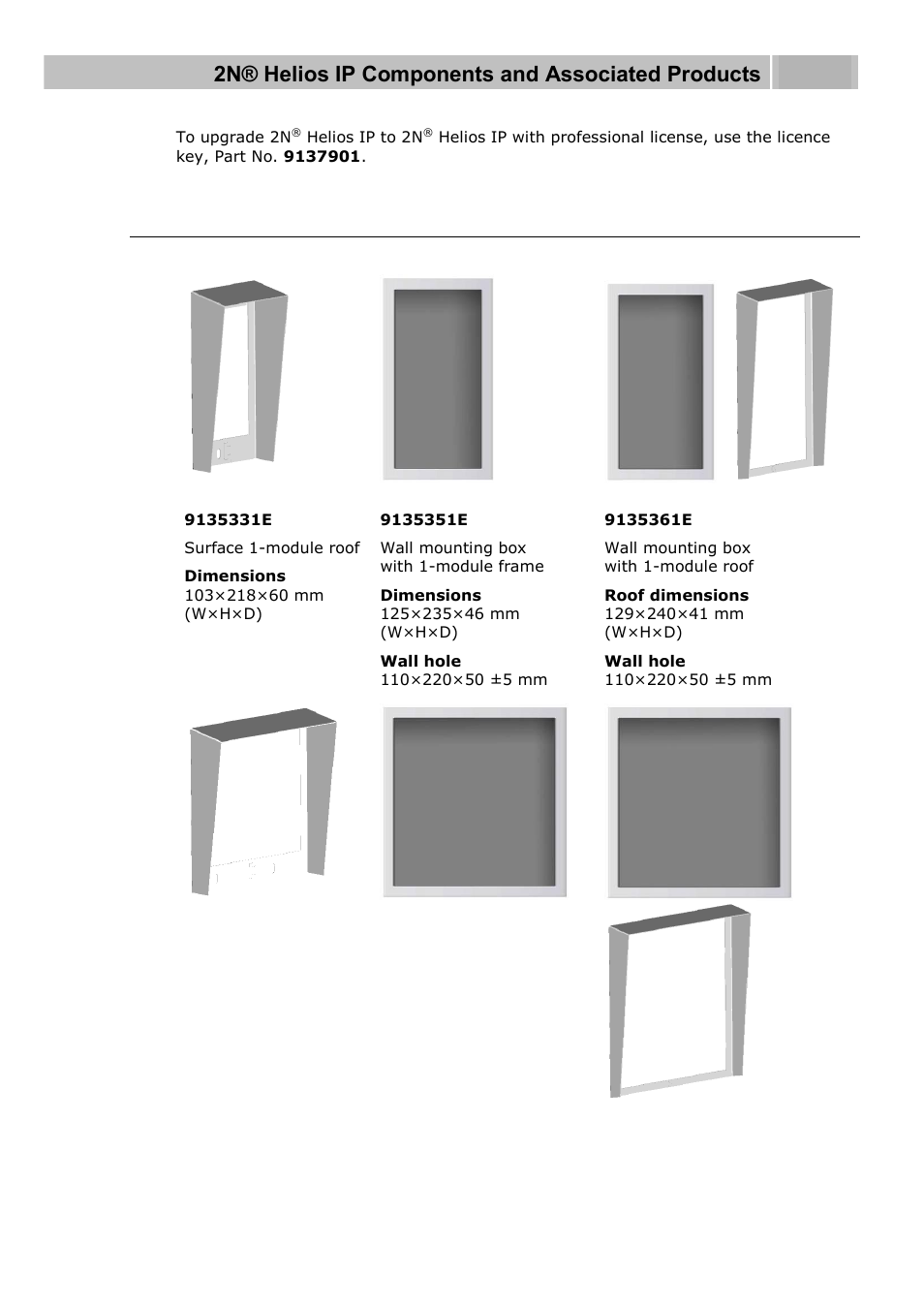 Mounting accessories | 2N Helios IP User manual, 1510 v1.13 User Manual | Page 13 / 143