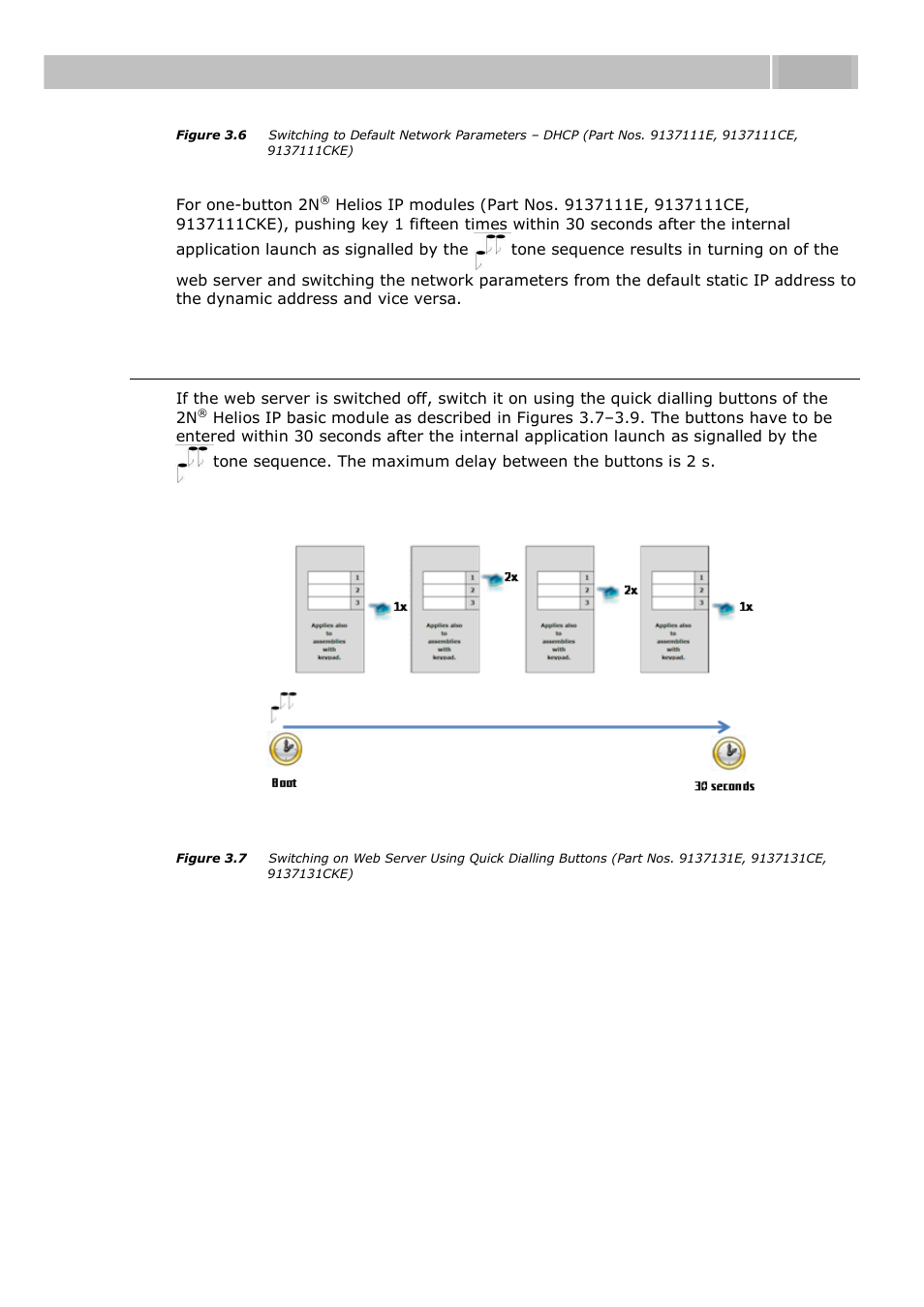 Web server switch on, Acoustic signalling and keypad configuration 3.1 | 2N Helios IP User manual, 1510 v1.13 User Manual | Page 51 / 143