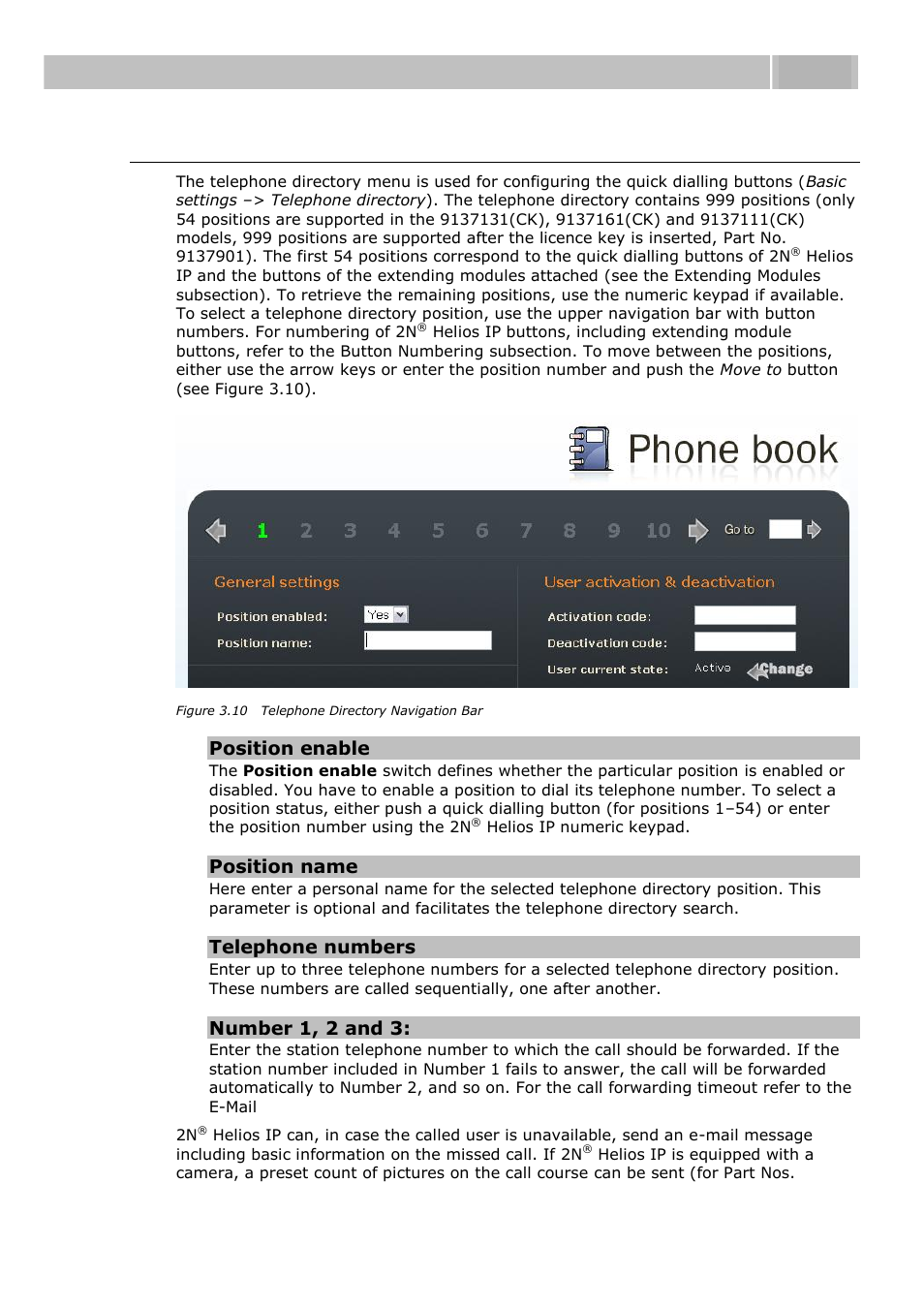 Telephone directory setting, Quick configuration for calling 3.2 | 2N Helios IP User manual, 1510 v1.13 User Manual | Page 55 / 143